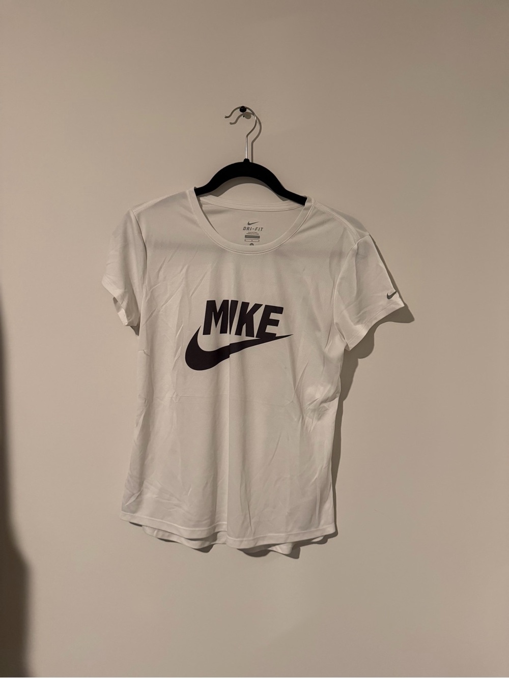 Nike “Mike”‎ White Dri-FIT Tee with Black Logo